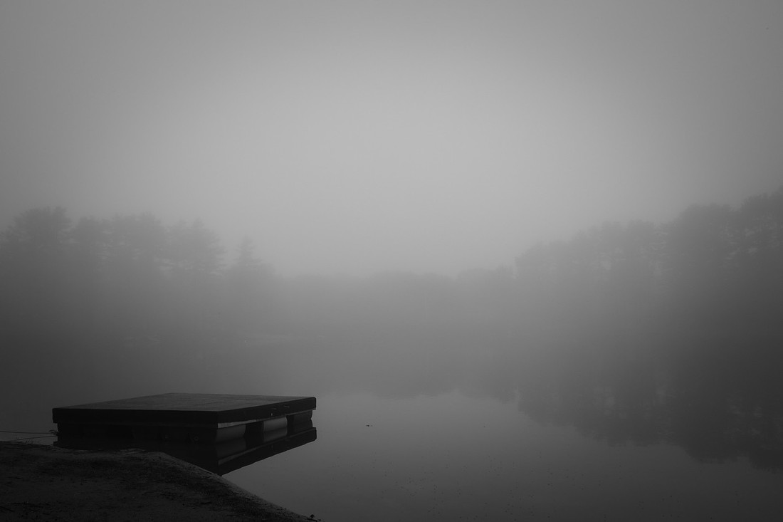 Canoe Brook Lake in fog